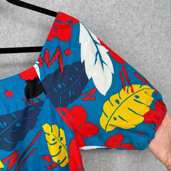 Island Vibrations Womens VTG Floral Hawaiian MuuMuu Dress Size L Multicolor SS - Picture 2 of 10